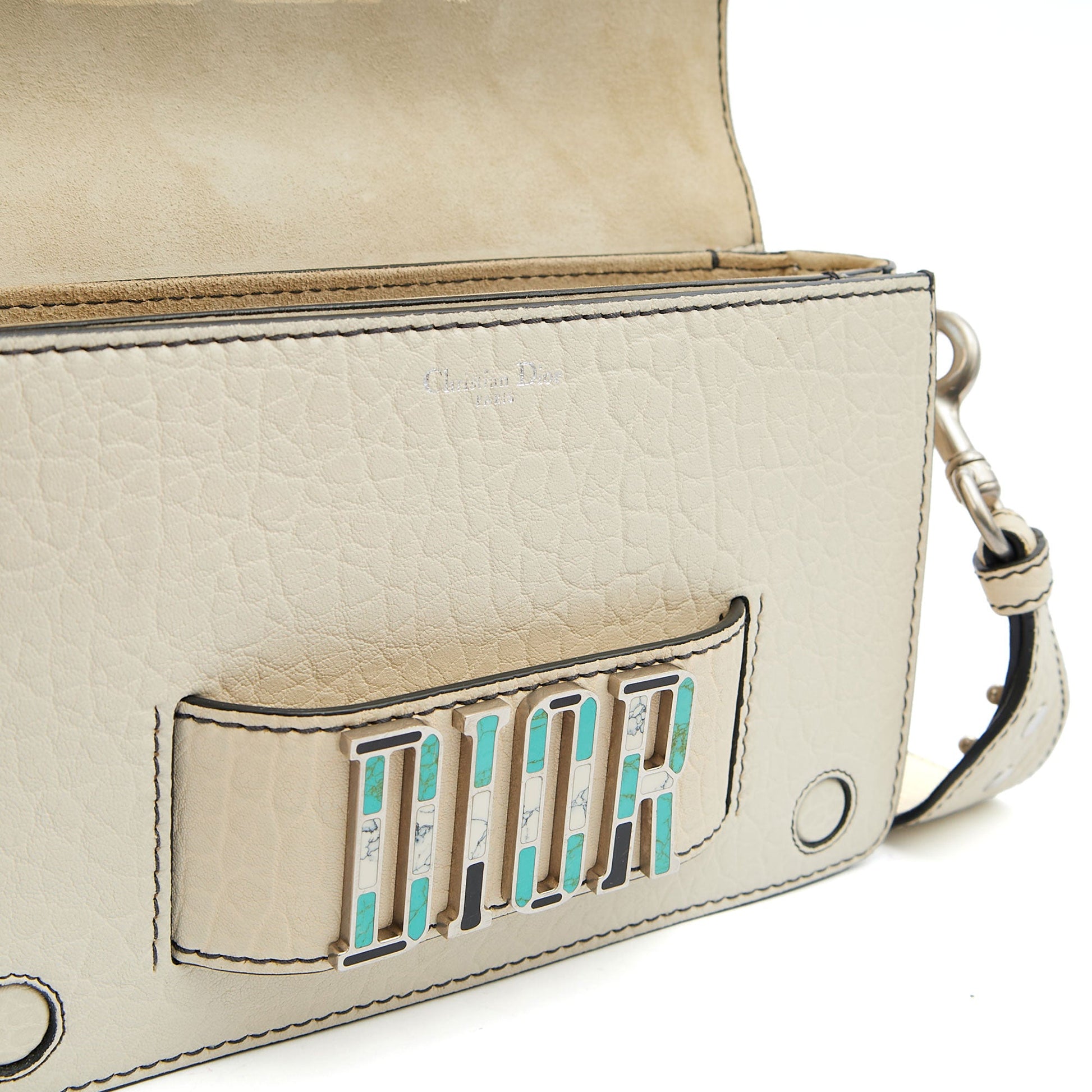 Christian Dior Cross Body Diorevolution Flap Bag in White, Calfskin — Alternate View 10