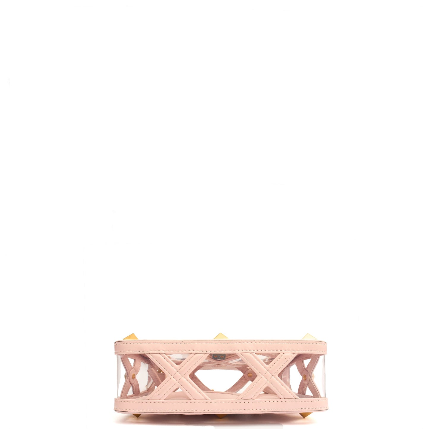 Valentino Shoulder Bag Roman Stud Shoulder Bag - Medium in Pink, Leather — Top View