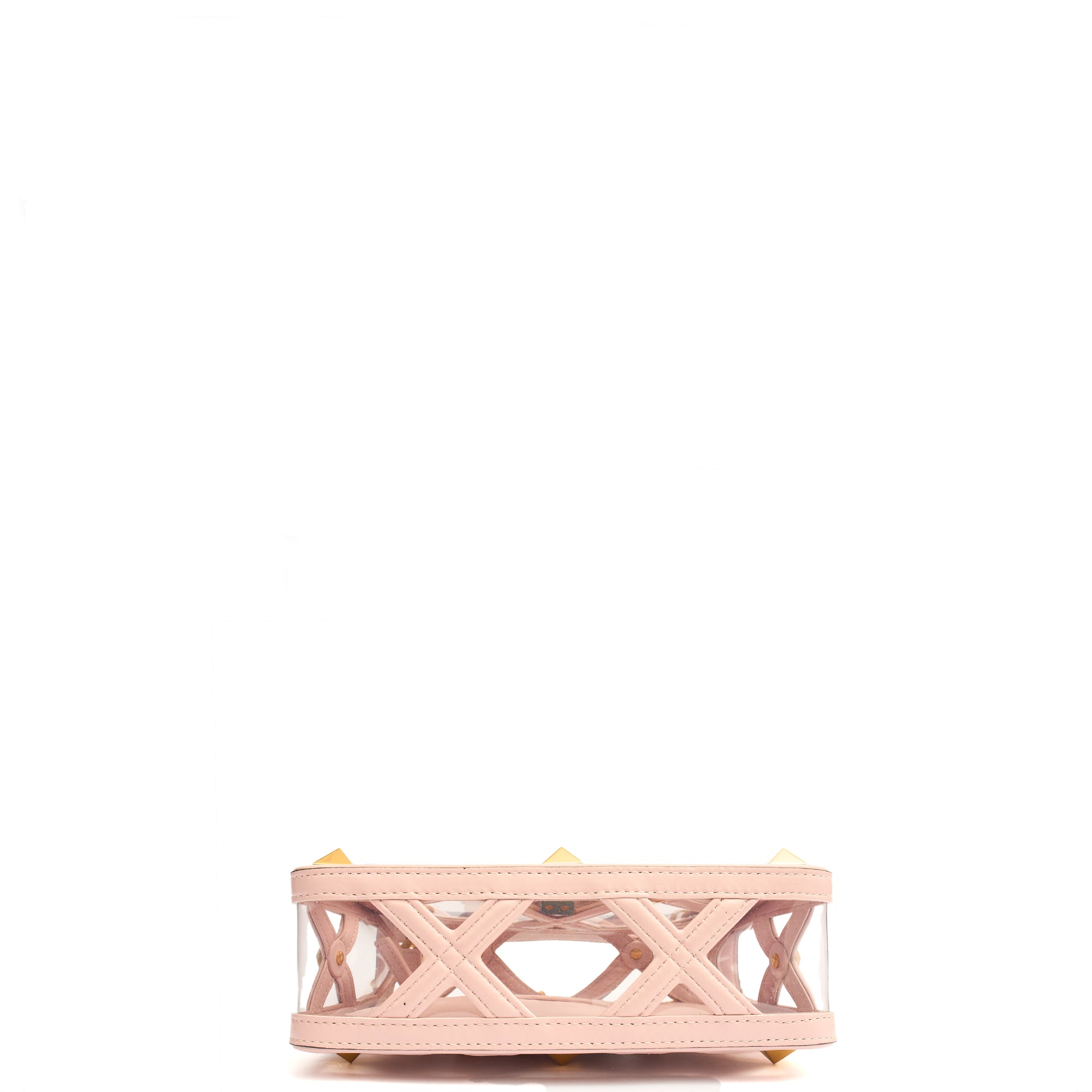 Valentino Shoulder Bag Roman Stud Shoulder Bag - Medium in Pink, Leather — Top View