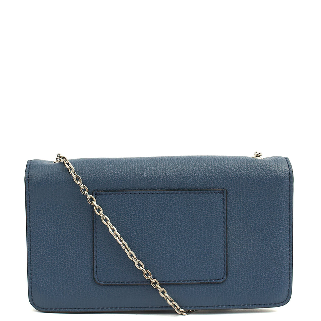 Mulberry Cross Body Bayswater Clutch in Steel Blue, Calfskin Leather — Top View