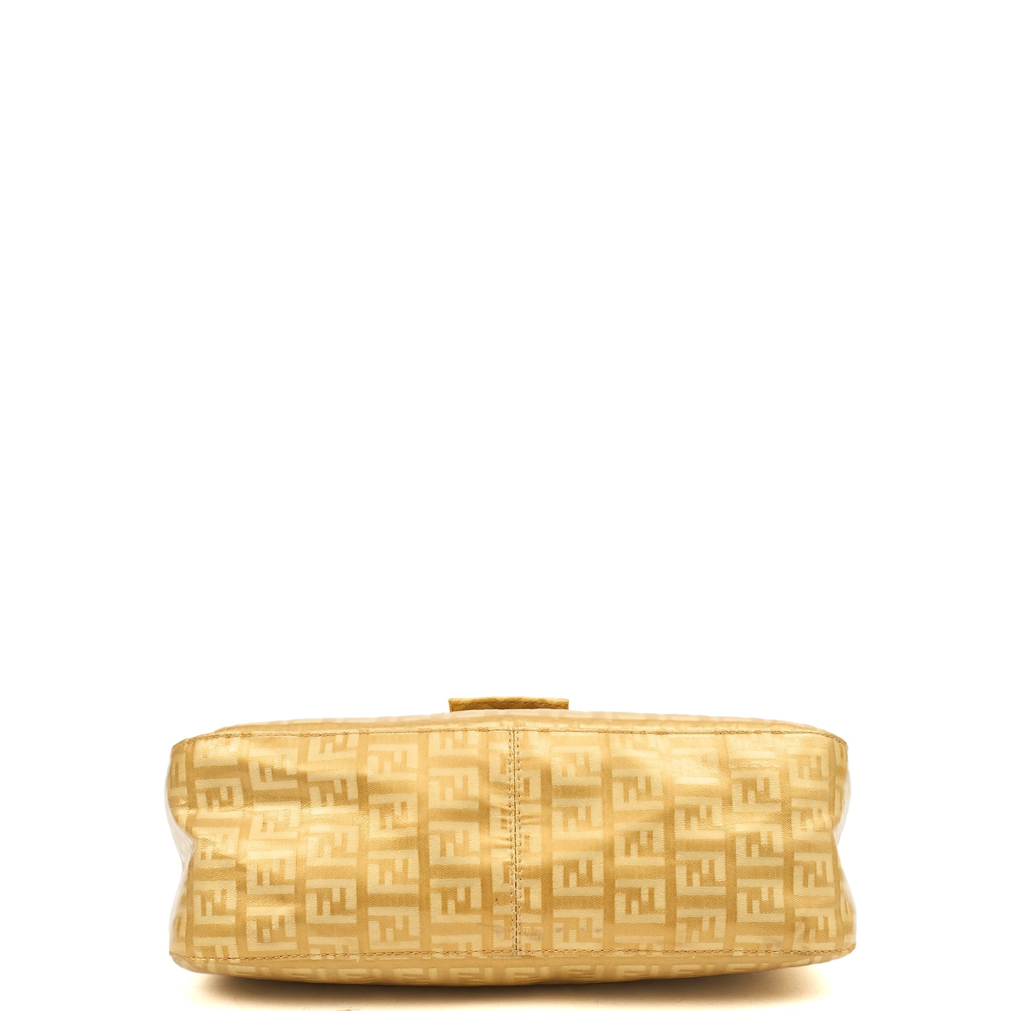 Fendi Shoulder Bag Baguette in Metallic, Patent Leather — Top View