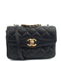 Chanel Cross Body Flap Bag in Black, Lambskin Leather — Front View