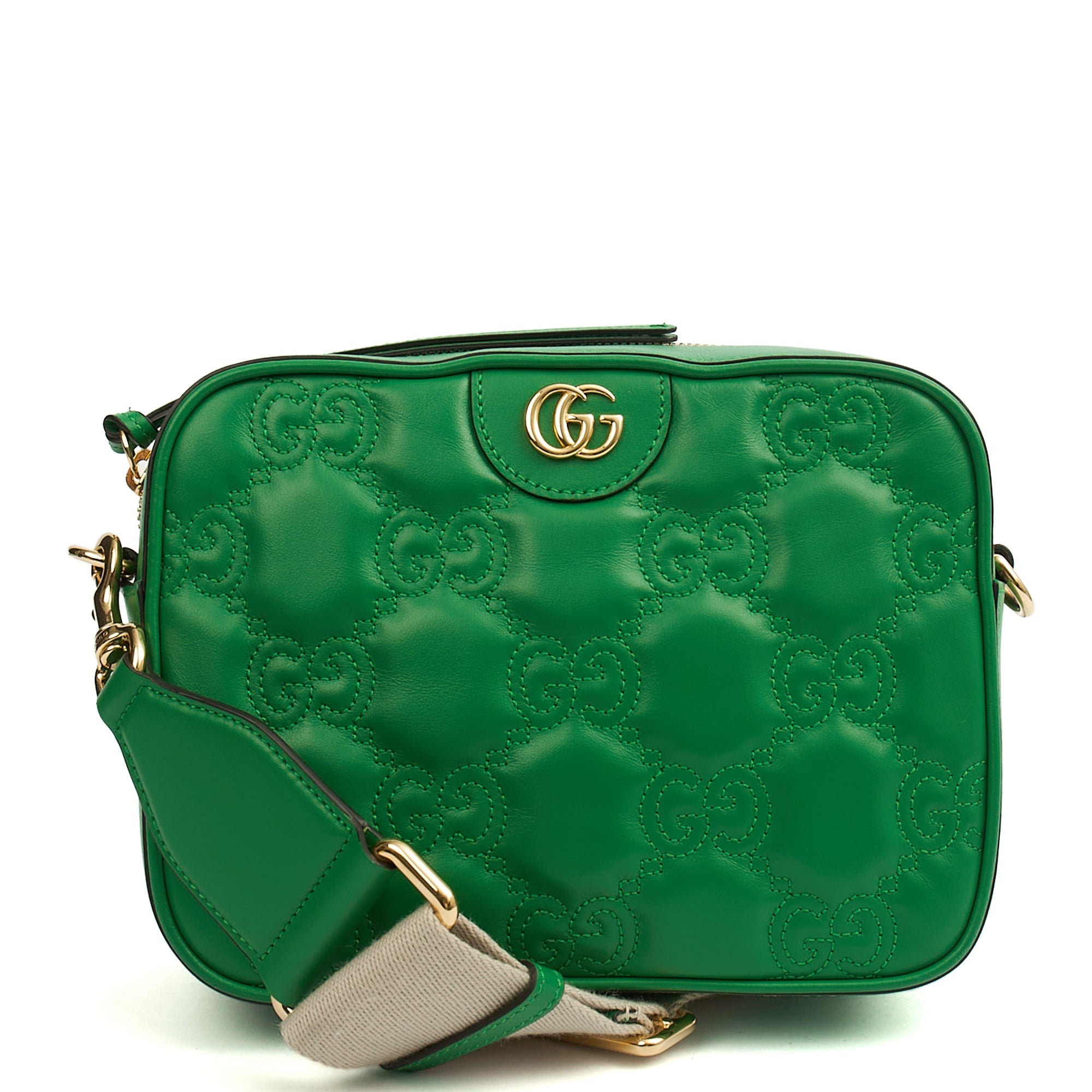 Gucci Cross Body Ophidia Crossbody in Green, Leather — Front View