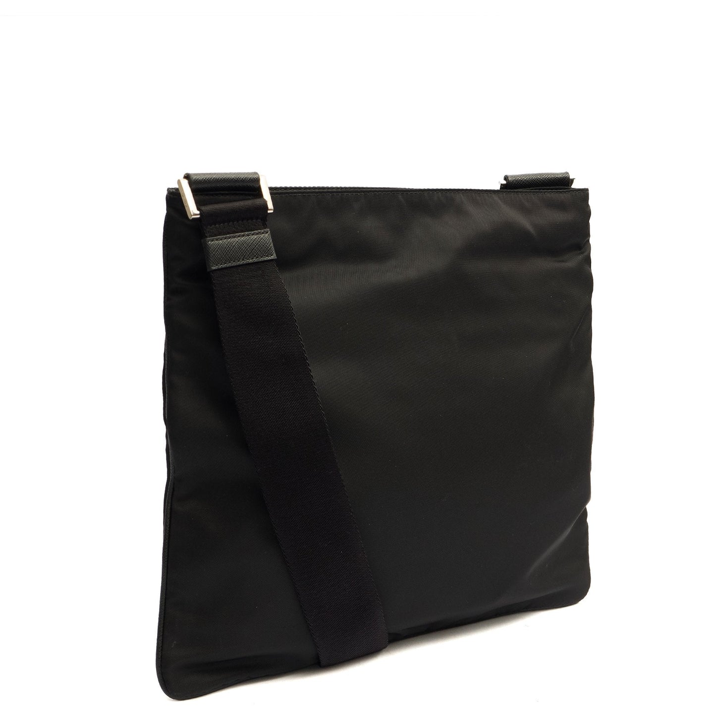 Prada Cross Body Nylon Messenger in Black, Nylon — Alternate View 8