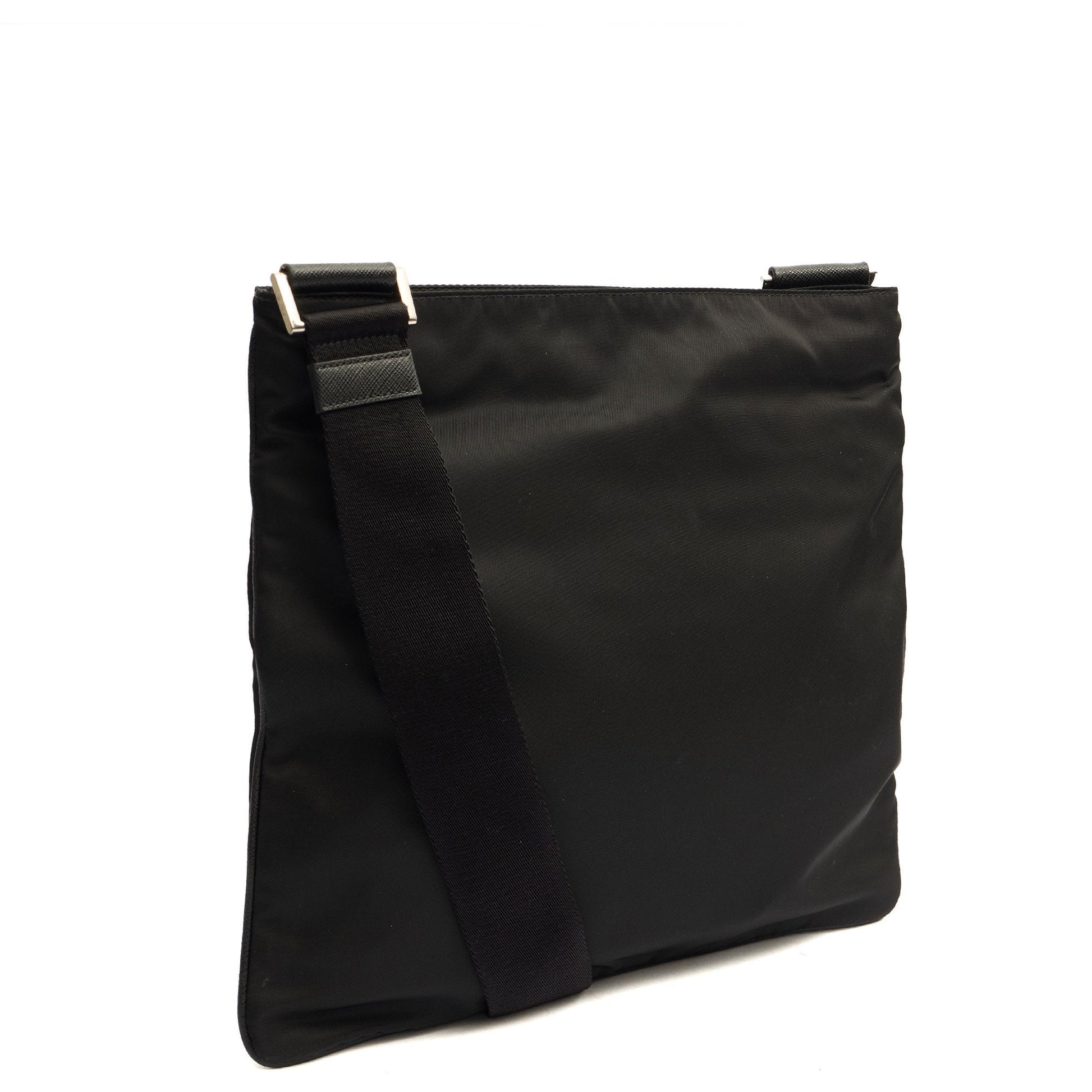 Prada Cross Body Nylon Messenger in Black, Nylon — Alternate View 14