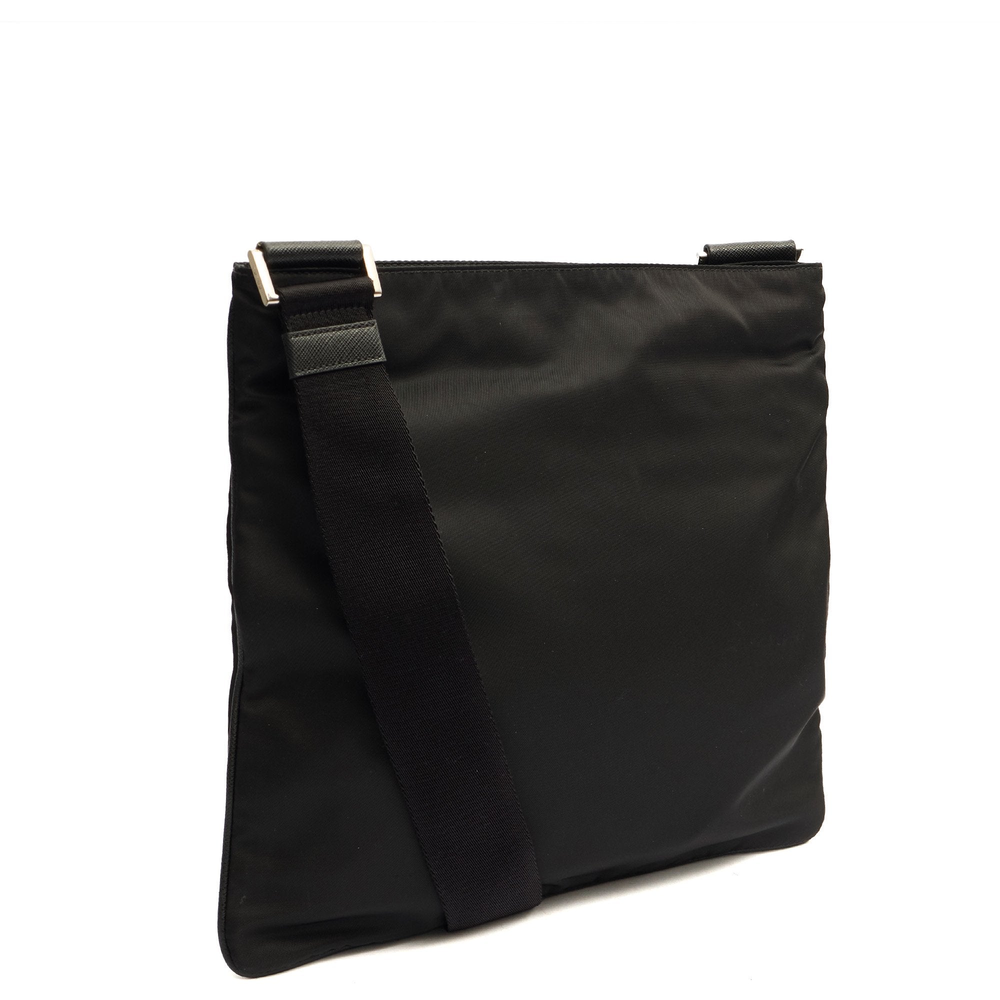 Prada Cross Body Nylon Messenger in Black, Nylon — Alternate View 14