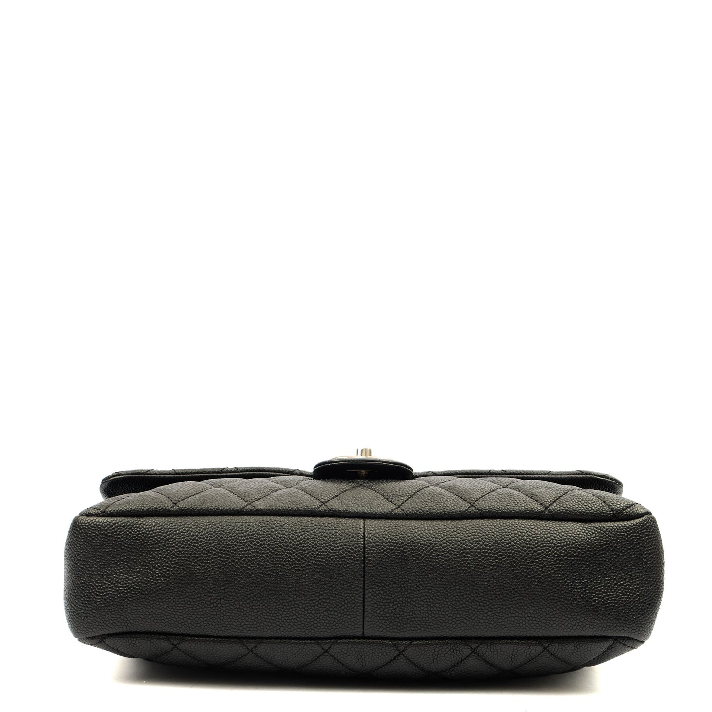 Chanel Shoulder Bag Flap Bag in Black, Caviar Leather — Top View
