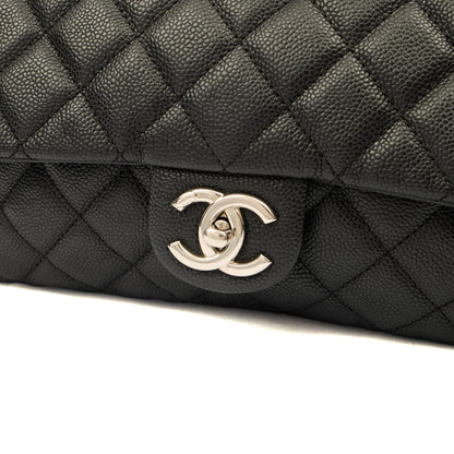 Chanel Shoulder Bag Flap Bag in Black, Caviar Leather — Lifestyle View