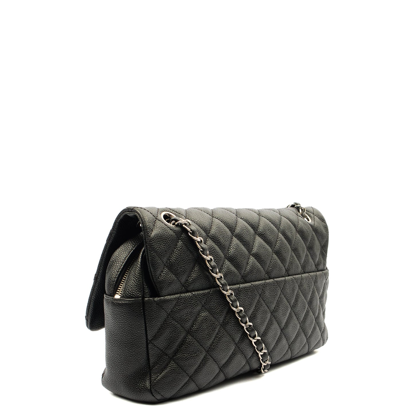 Chanel Shoulder Bag Flap Bag in Black, Caviar Leather — Alternate View 20