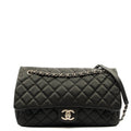 Chanel Shoulder Bag Flap Bag in Black, Caviar Leather — Front View