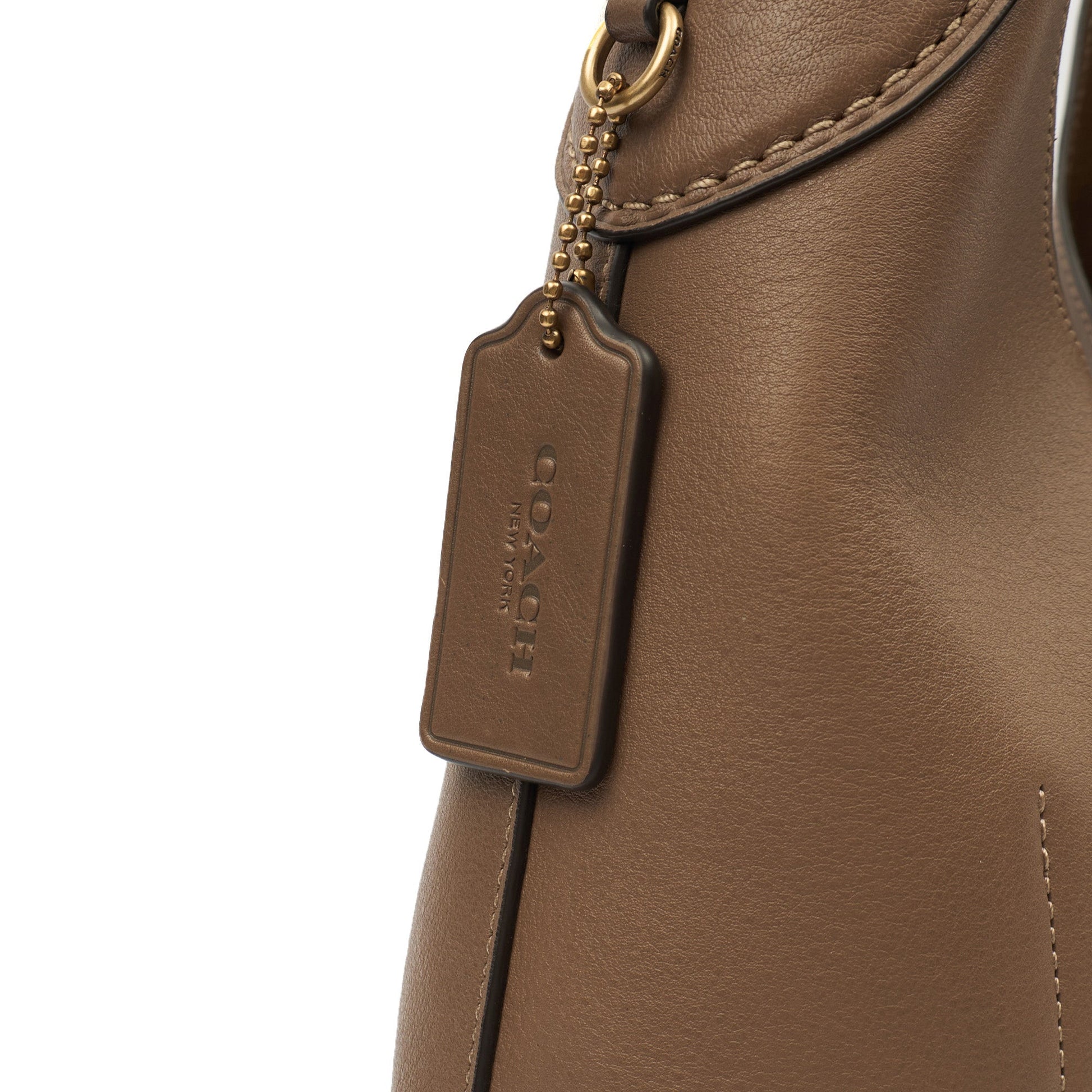 Coach Tote Brooklyn Shoulder Bag 28 in Brown, Leather — Side View