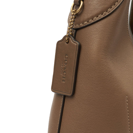 Coach Tote Brooklyn Shoulder Bag 28 in Brown, Leather — Side View