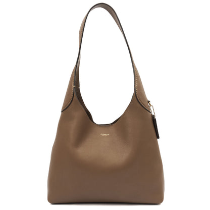 Coach Tote Brooklyn Shoulder Bag 28 in Brown, Leather — Front View