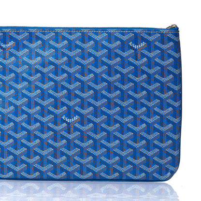 Goyard Clutch Senat Pouch PM in Blue, Leather — Top View