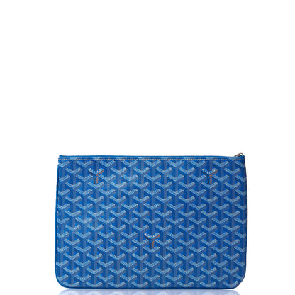 Goyard Clutch Senat Pouch PM in Blue, Leather — Alternate View 9