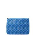 Goyard Clutch Senat Pouch PM in Blue, Leather — Front View