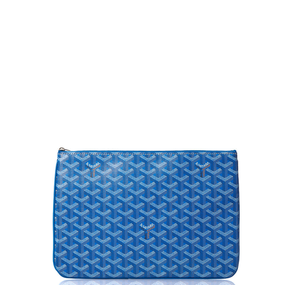Goyard Clutch Senat Pouch PM in Blue, Leather — Alternate View 7