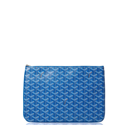 Goyard Clutch Senat Pouch PM in Blue, Leather — Alternate View 7