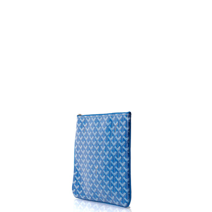 Goyard Clutch Senat Pouch PM in Blue, Leather — Side View
