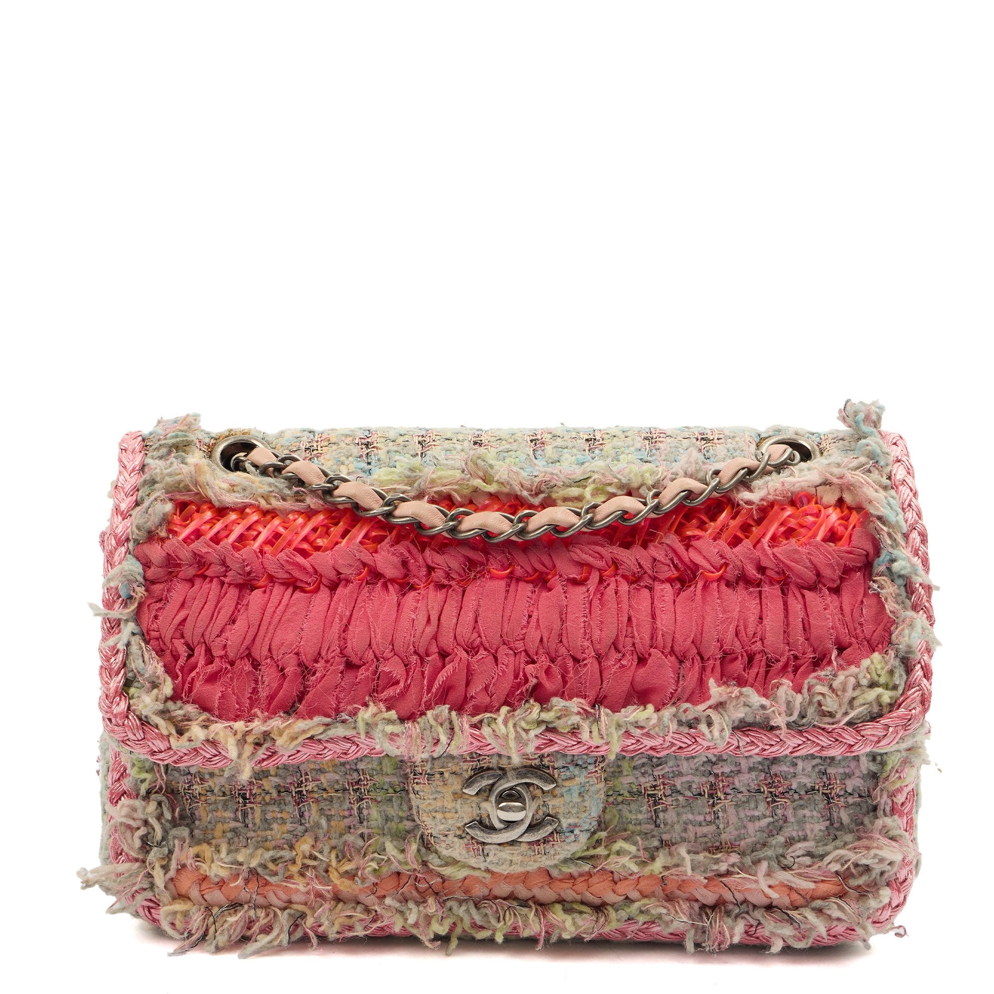 Chanel Shoulder Bag Classic Single Flap - Medium in Multi, Fabric — Front View