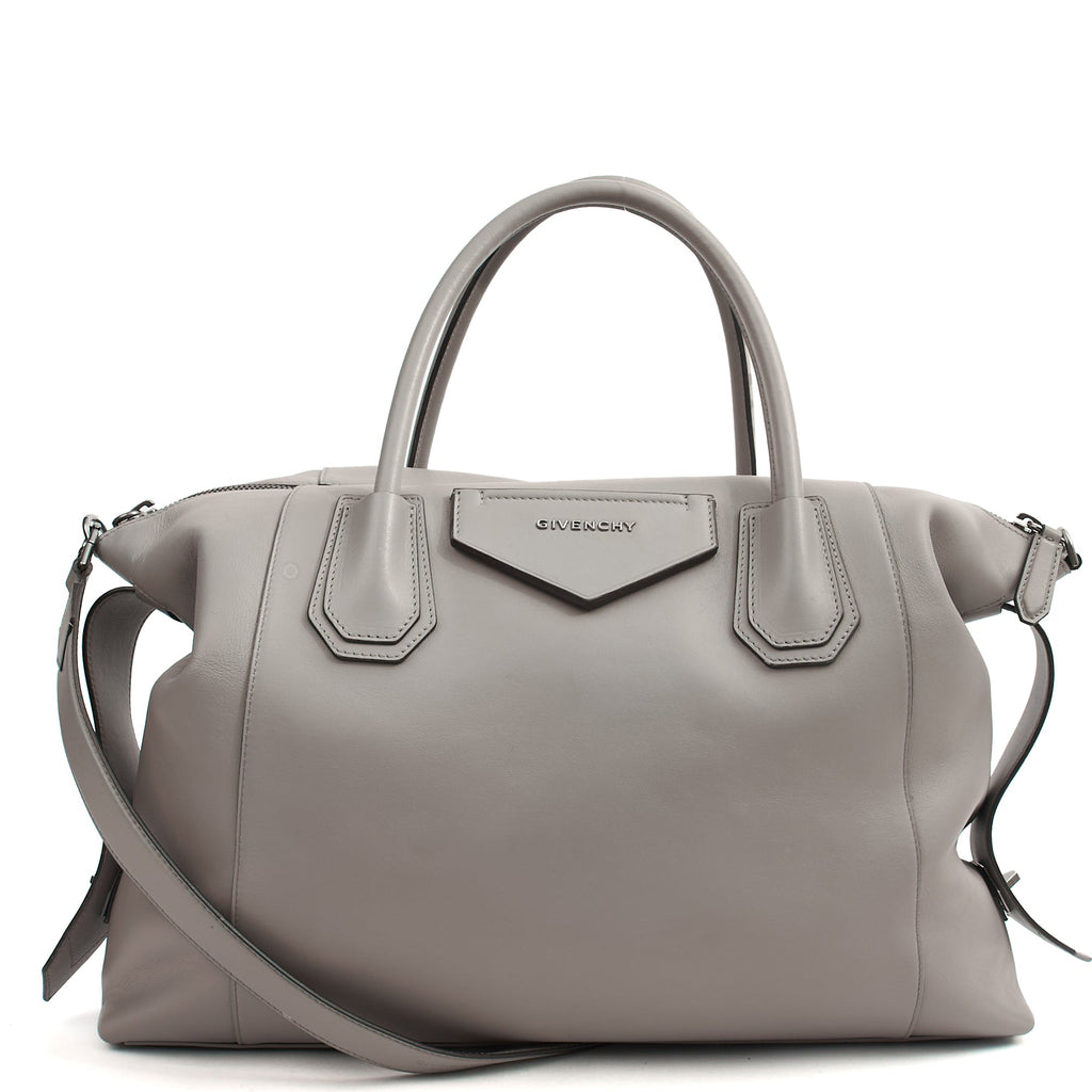 Givenchy Tote Antigona Soft - Medium in Grey, Leather — Front View