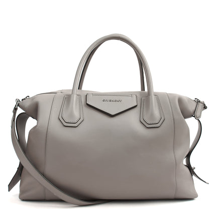 Givenchy Tote Antigona Soft - Medium in Grey, Leather — Front View