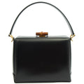 Gucci Top Handle Vintage Bamboo  in Black, Leather — Front View