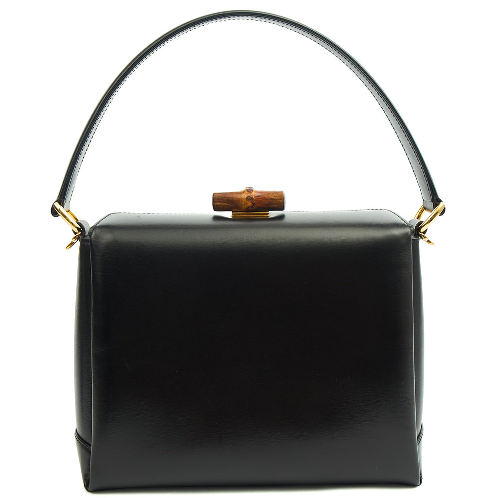 Gucci Top Handle Vintage Bamboo  in Black, Leather — Alternate View 13