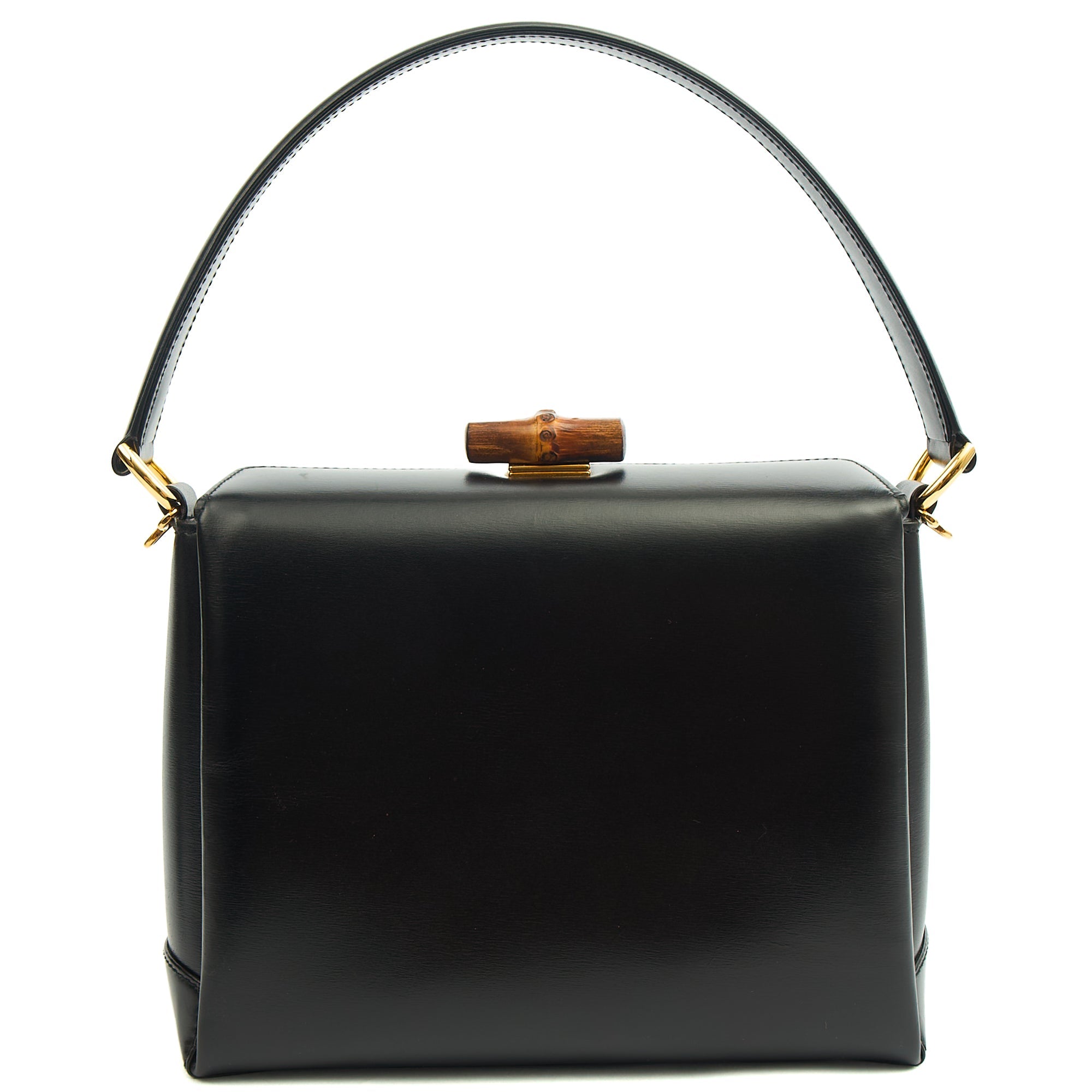 Gucci Top Handle Vintage Bamboo  in Black, Leather — Alternate View 7