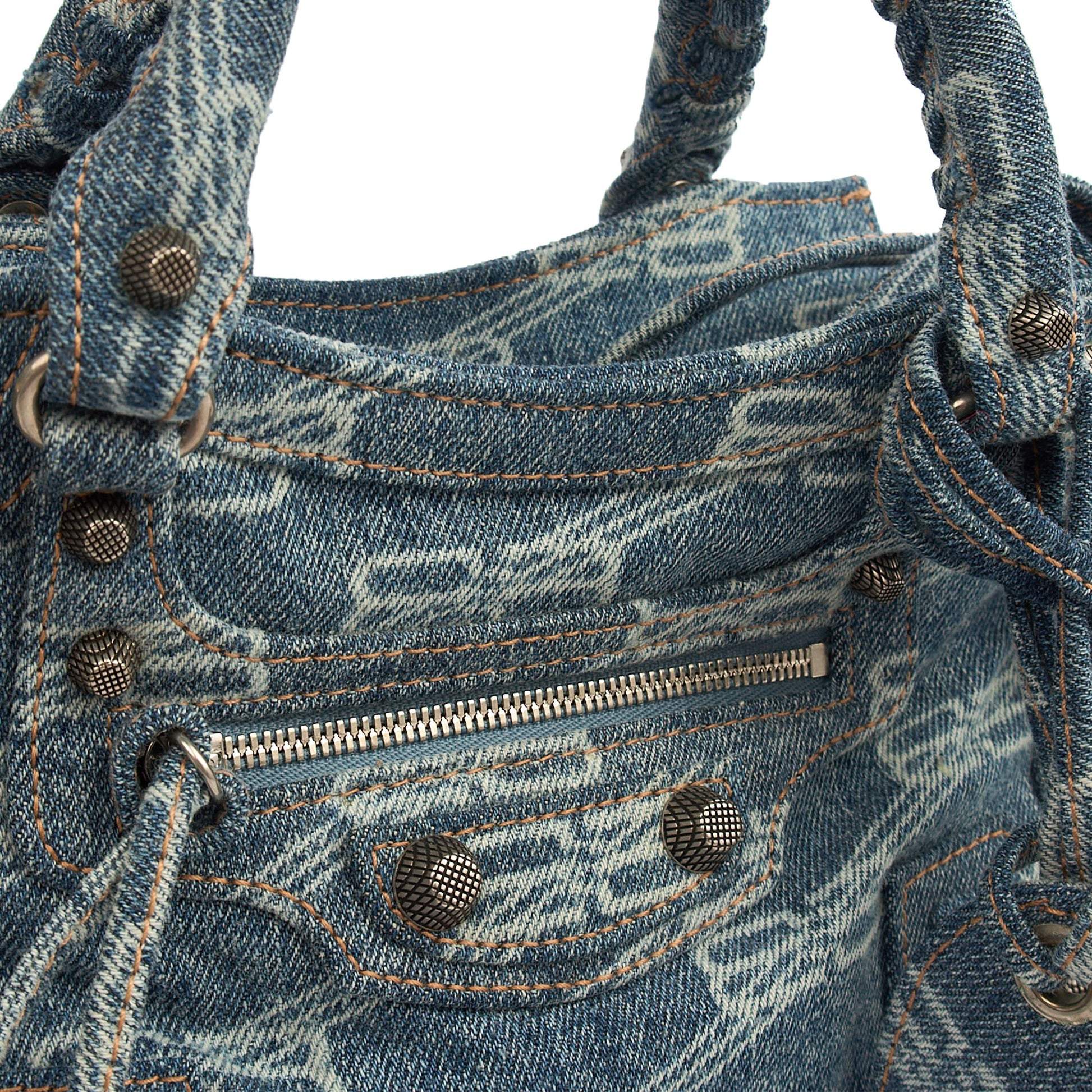 Balenciaga Cross Body Neo Classic- Nano in Blue, Fabric — Alternate View 12