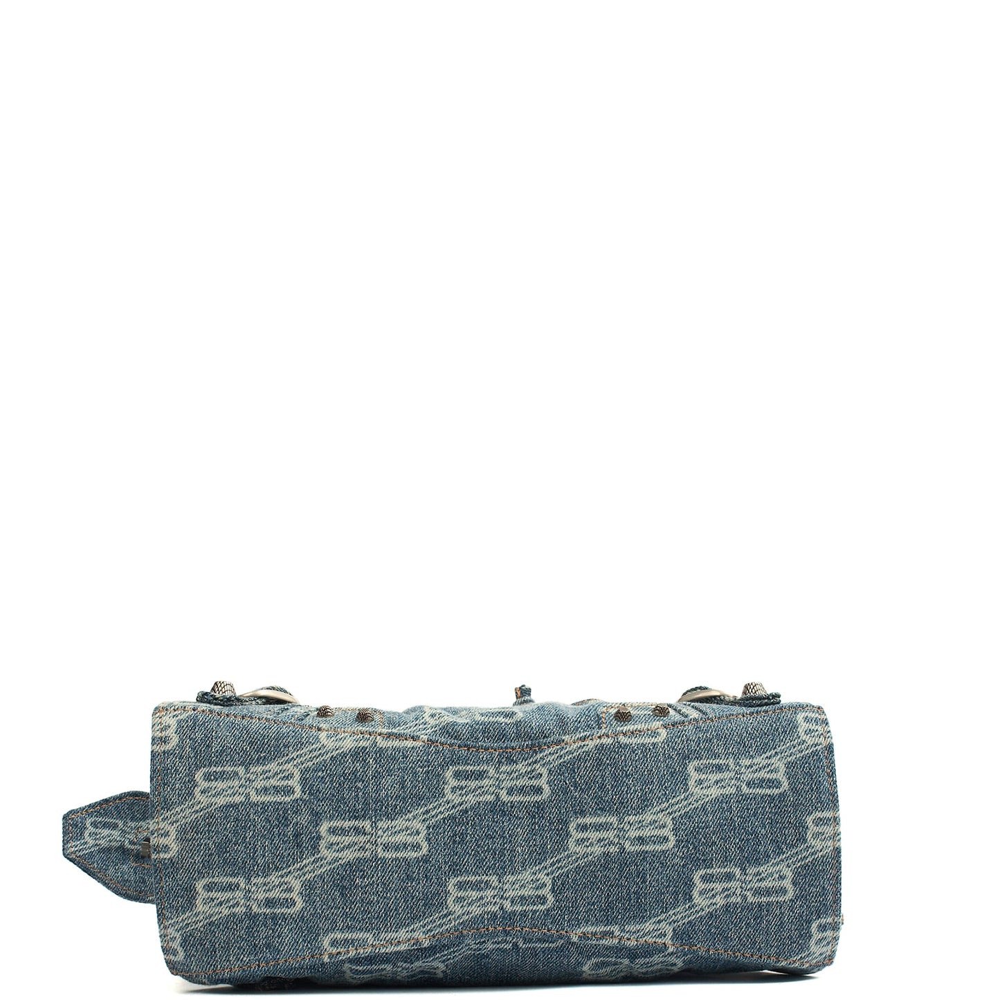 Balenciaga Cross Body Neo Classic- Nano in Blue, Fabric — Top View