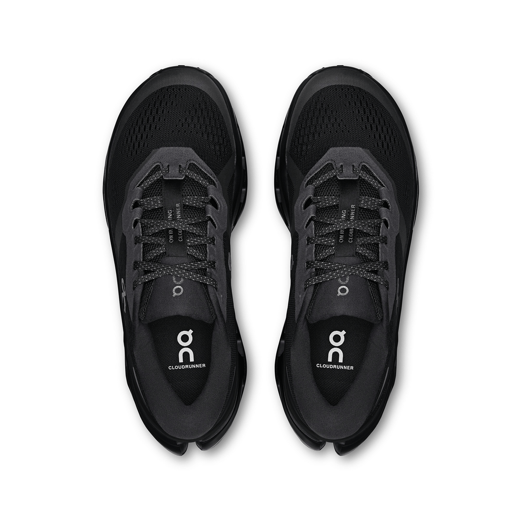 On Cloudrunner 3 'Black Black' — UK 6.5 | EU 40 | US 7 — Top View