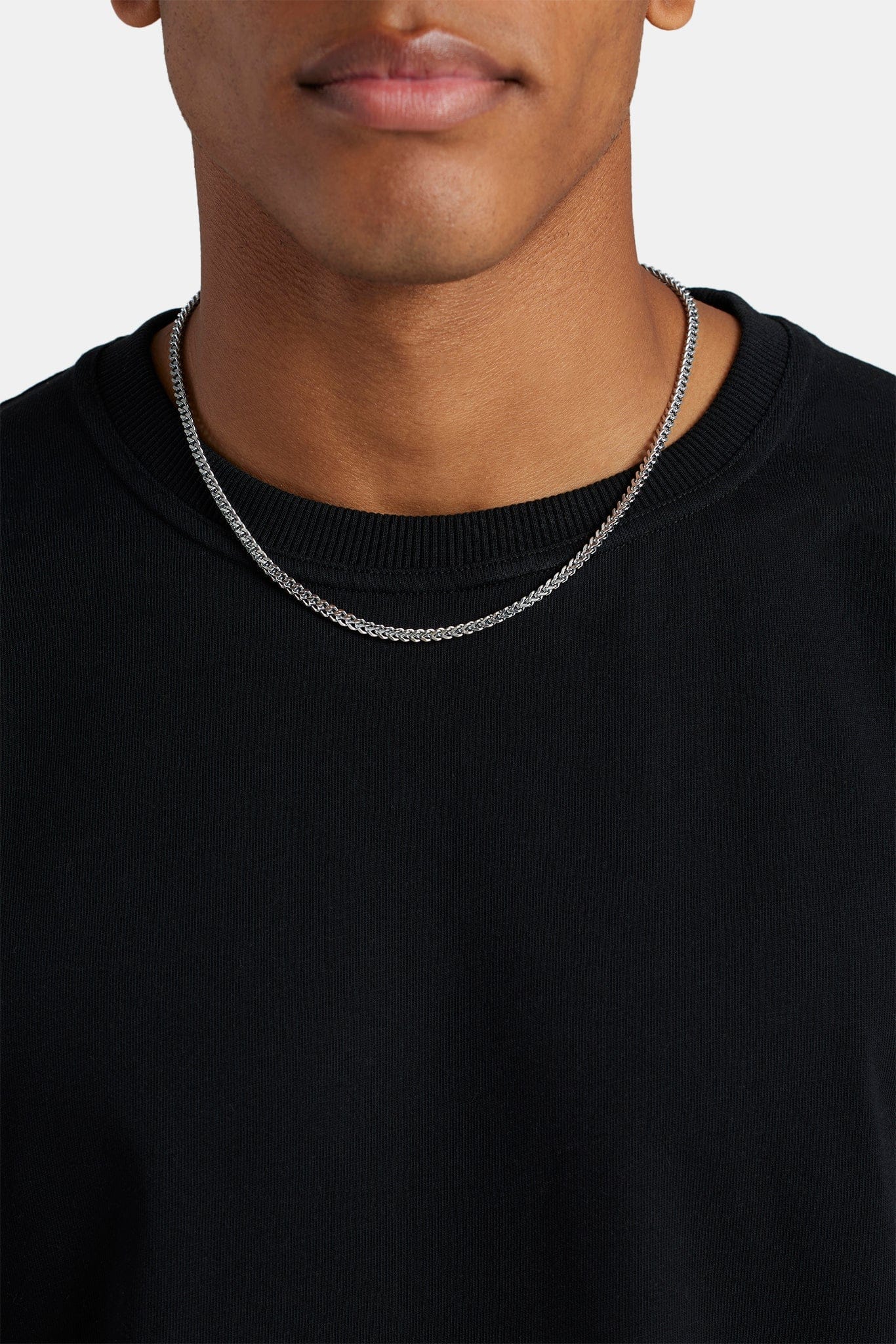 Cernucci Franco Chain - 3mm - White — 16" — Front View