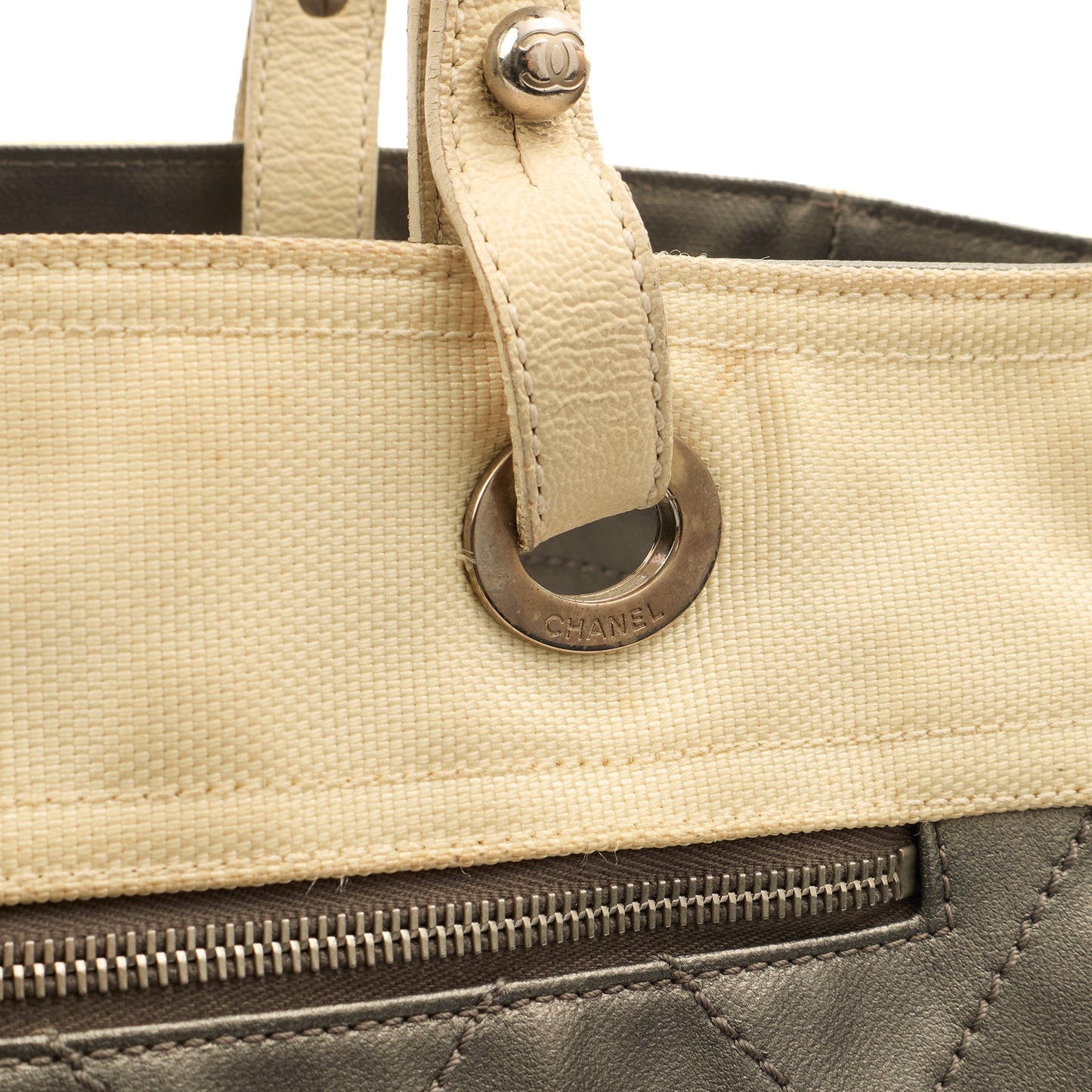 Chanel Tote Paris-Biarritz Tote - Large  in Metallic, Fabric — Alternate View 8