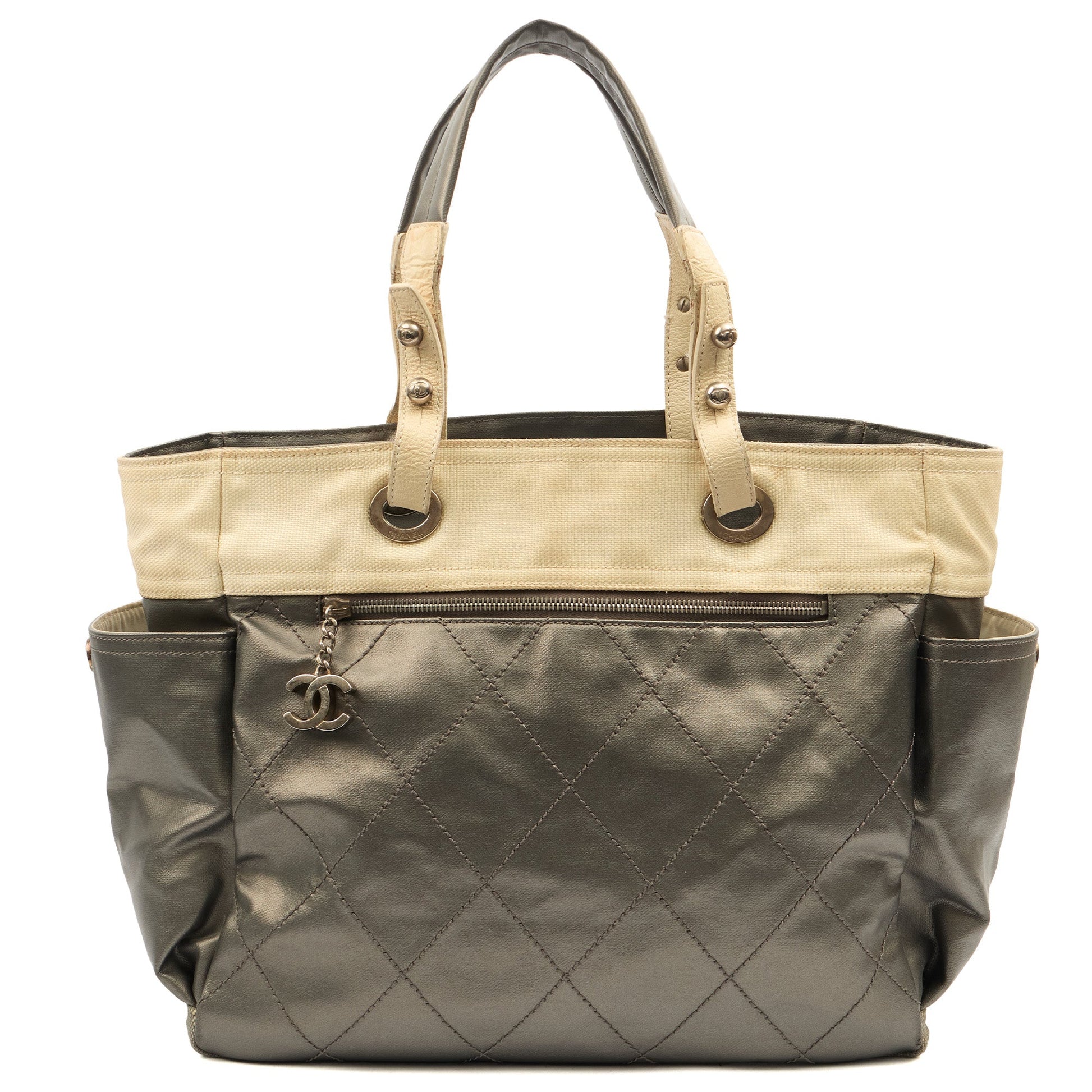 Chanel Tote Paris-Biarritz Tote - Large  in Metallic, Fabric — Front View