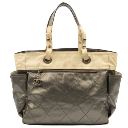 Chanel Tote Paris-Biarritz Tote - Large  in Metallic, Fabric — Front View