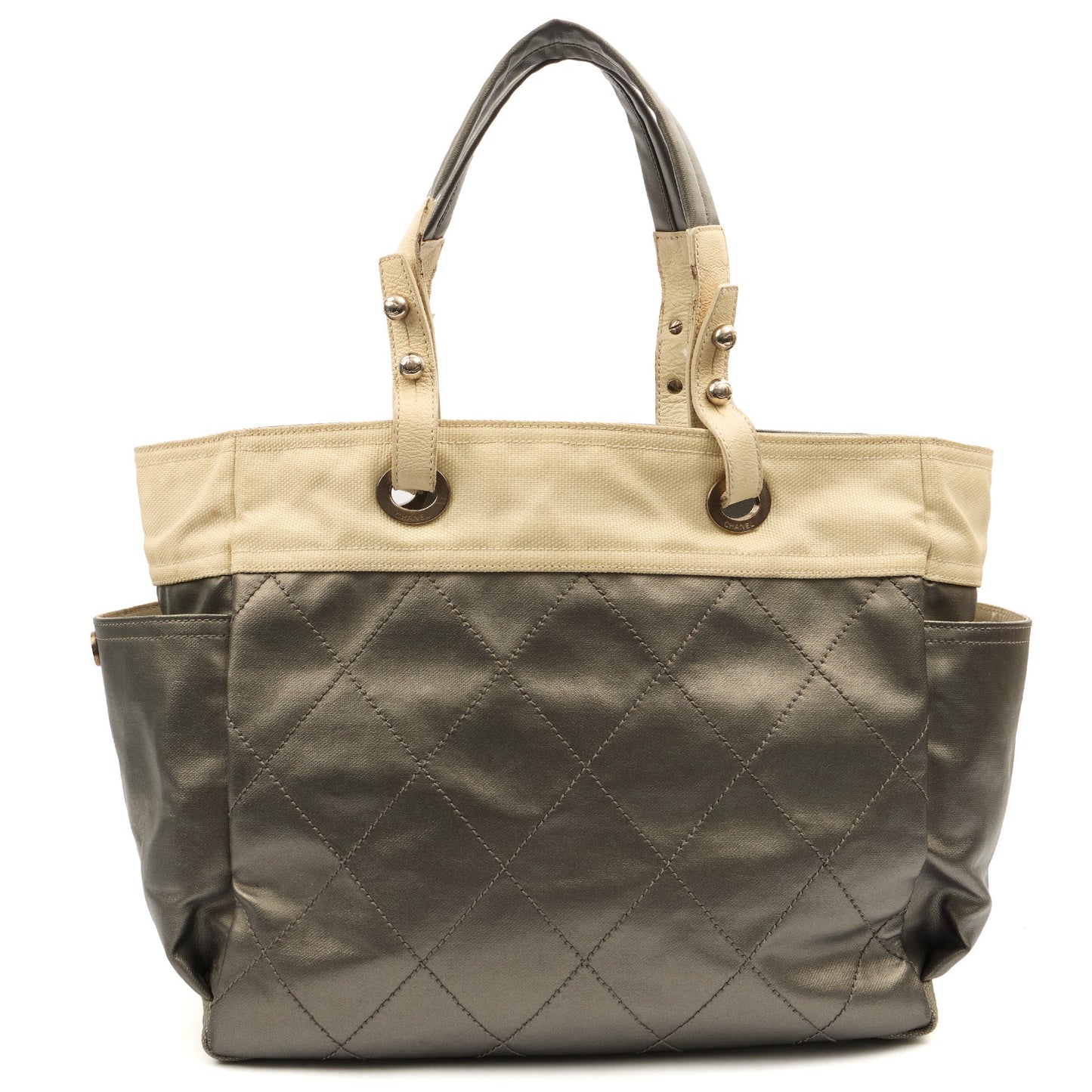 Chanel Tote Paris-Biarritz Tote - Large  in Metallic, Fabric — Back View