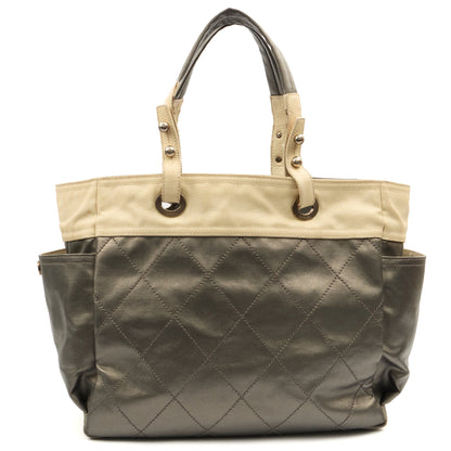 Chanel Tote Paris-Biarritz Tote - Large  in Metallic, Fabric — Back View