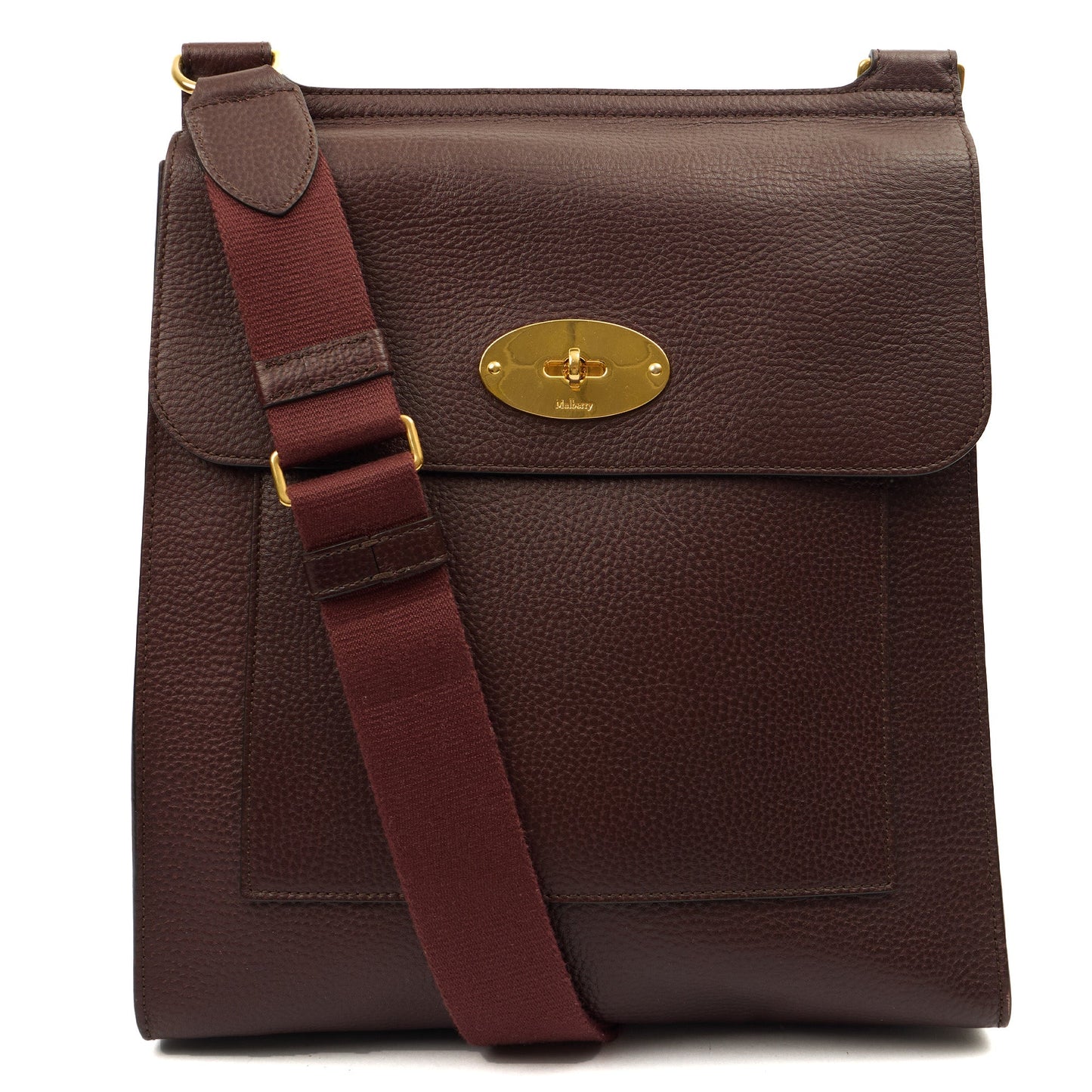 Mulberry Cross Body Antony - Large in Oxblood, Calfskin Leather — Front View