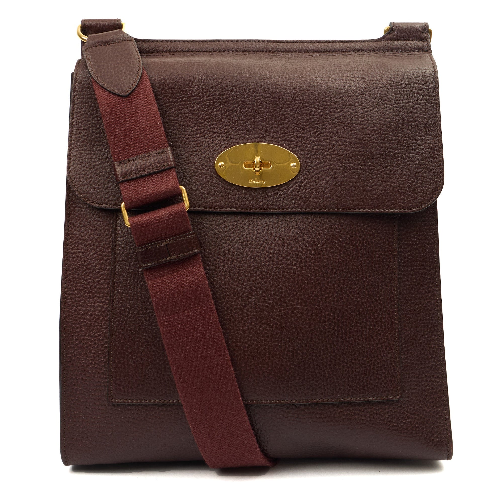 Mulberry Cross Body Antony - Large in Oxblood, Calfskin Leather — Front View