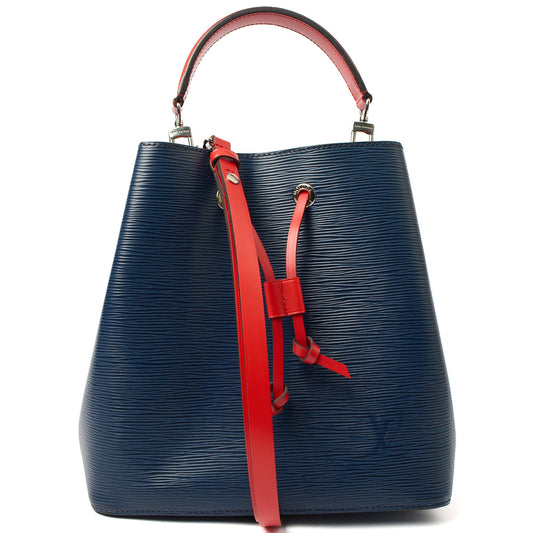 Louis Vuitton Bucket Bag Noe in Blue , 35nis Leather — Front View