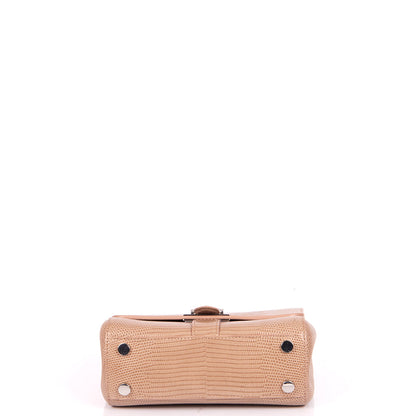 Aspinal of London Shoulder Bag Lottie in Neutral, Exotic Effect Leather — Detail View