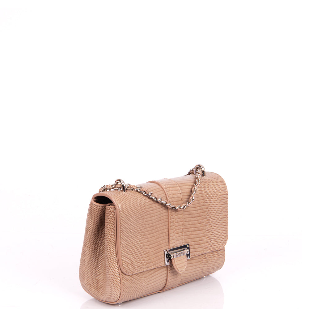 Aspinal of London Shoulder Bag Lottie in Neutral, Exotic Effect Leather — Alternate View 10