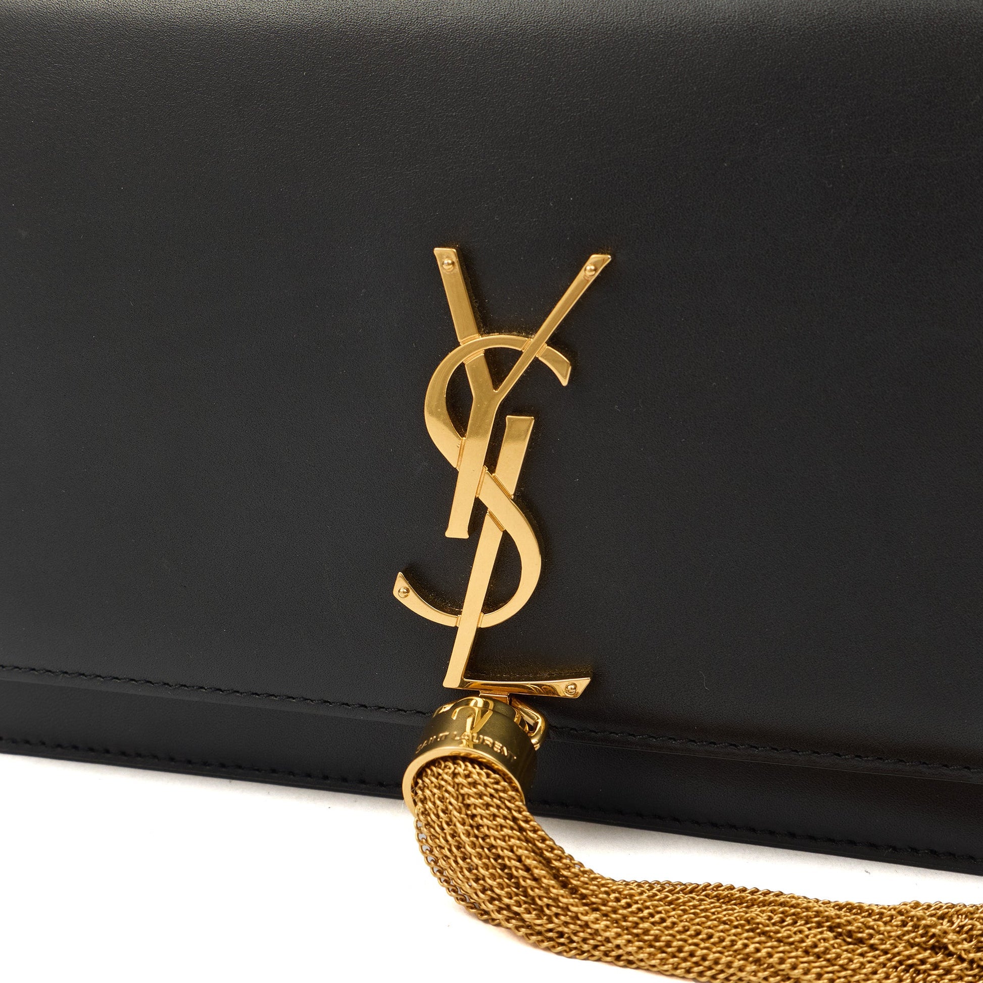 Saint Laurent Cross Body Kate Tassel Chain Wallet in Black, Leather — Alternate View 12