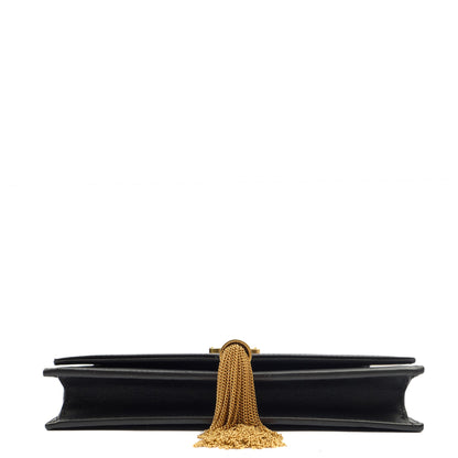 Saint Laurent Cross Body Kate Tassel Chain Wallet in Black, Leather — Top View