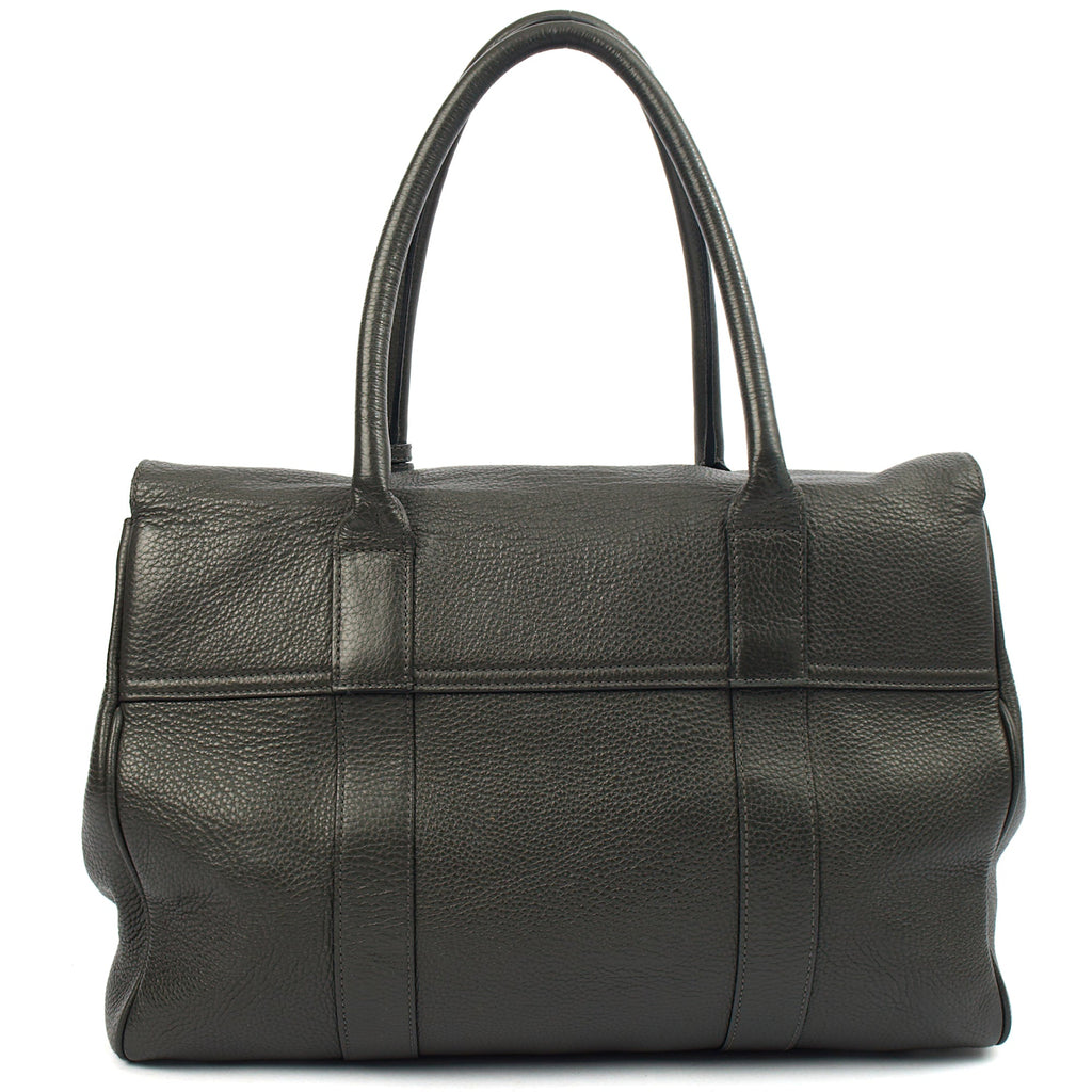 Mulberry Tote Bayswater Heritage in Charcoal Grey, Leather — Detail View