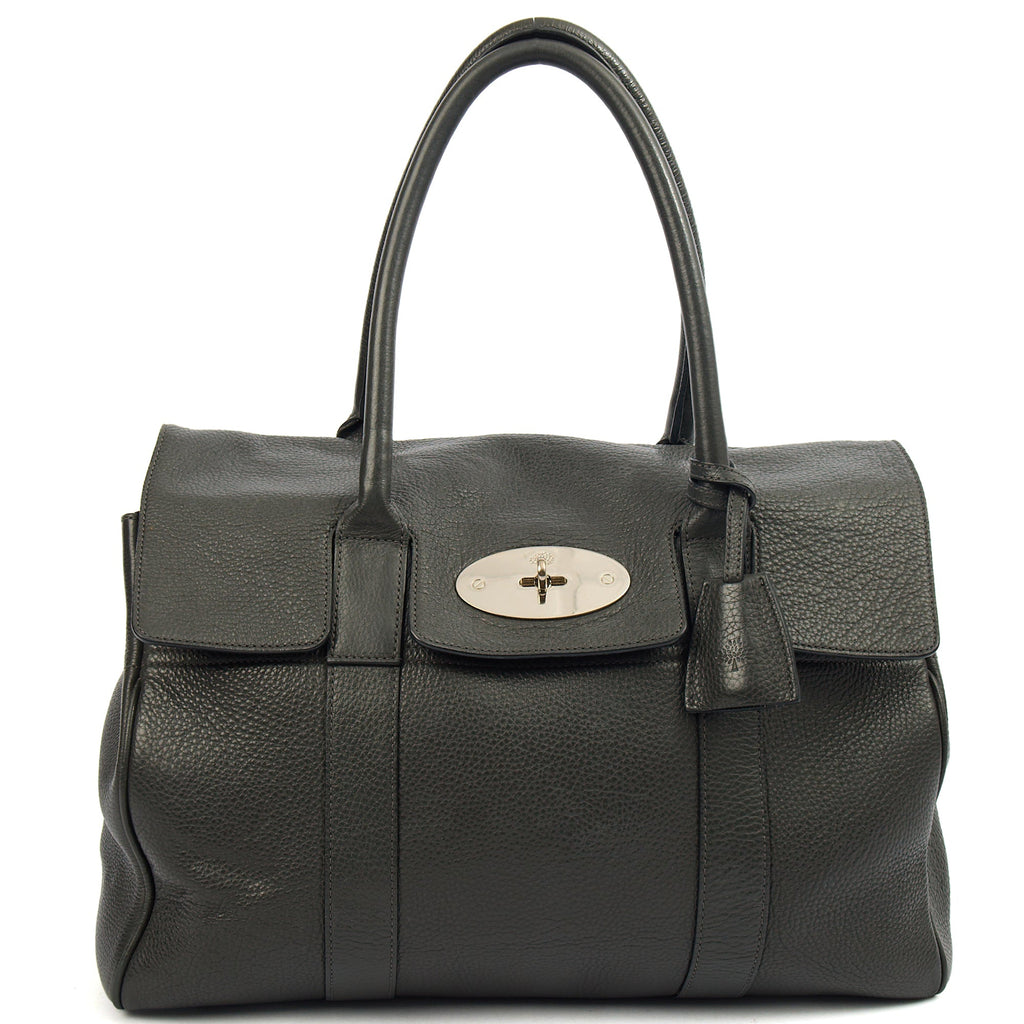 Mulberry Tote Bayswater Heritage in Charcoal Grey, Leather — Front View
