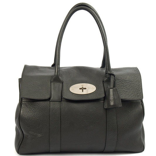 Mulberry Tote Bayswater Heritage in Charcoal Grey, Leather — Front View