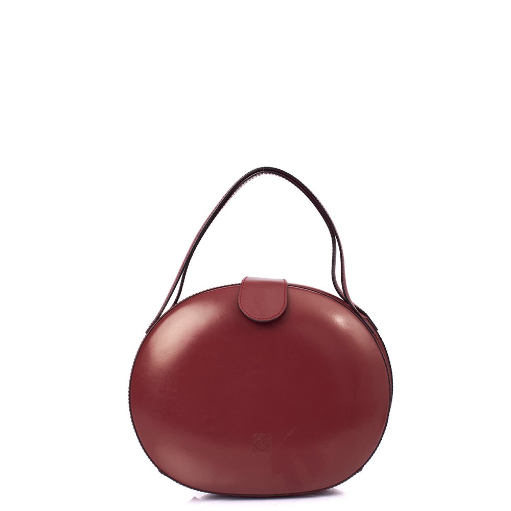 Loewe Top Handle Shoulder Bag in Brown, Leather — Front View