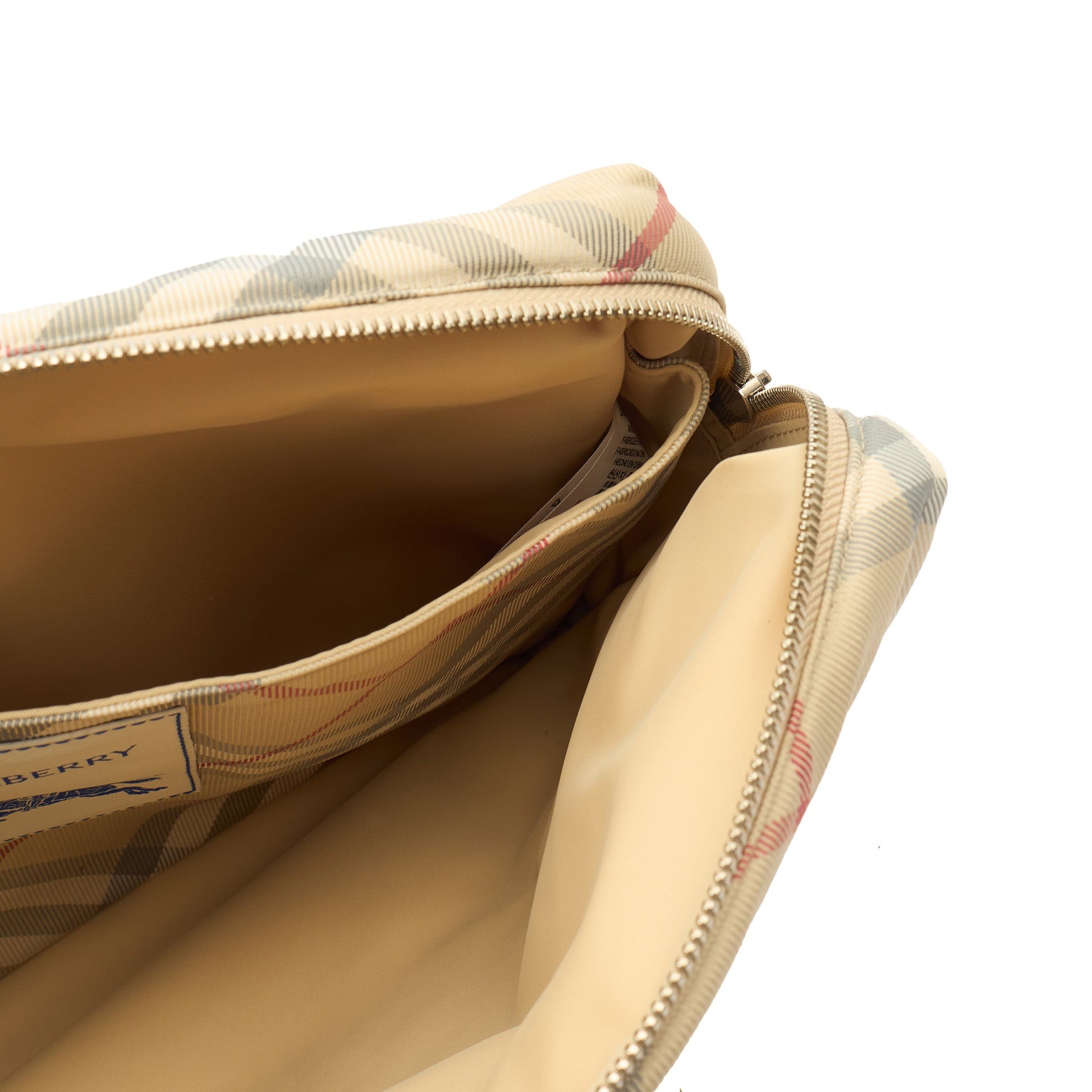 Burberry Changing Bag Logo Print Zip Pouch in Neutral — Lifestyle View